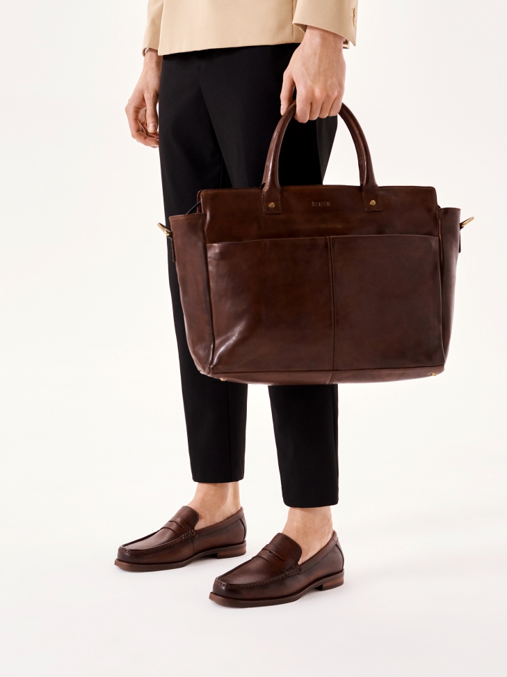 Elegantní pánská kožená taška v obchodním stylu CYPRIANUS