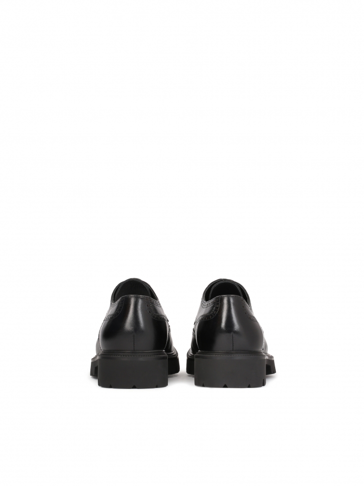 Pánské klasické černé brogues z pravé kůže REVAN