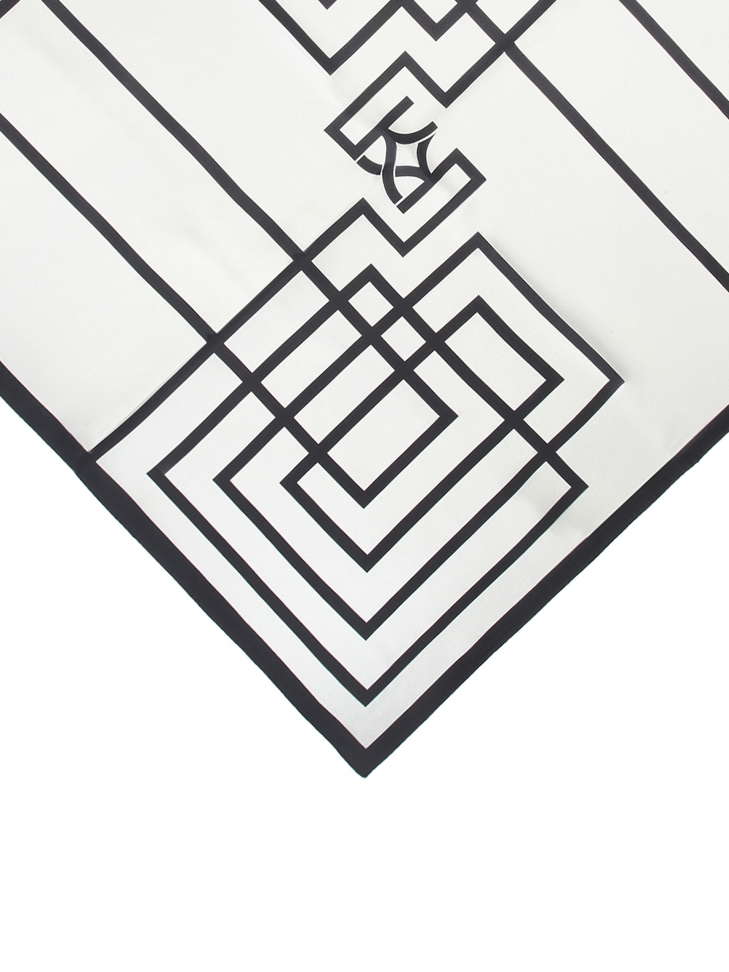 Hedvábná šála s geometrickými vzory LEONIA