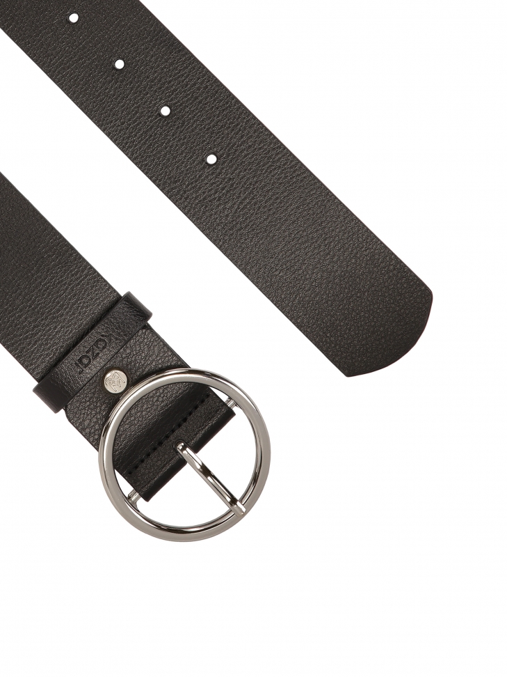 Černý široký opasek se stříbrnou sponou  CIPRA