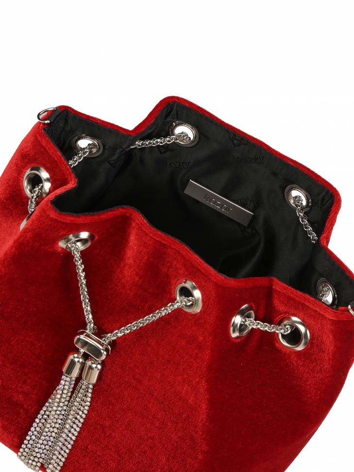 Červená kabelka se sponou na šperky DANCING