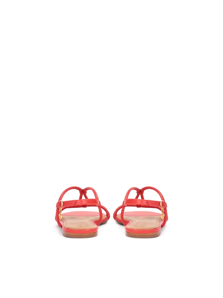 Červené sandály na ploché podrážce s převisem GERI
