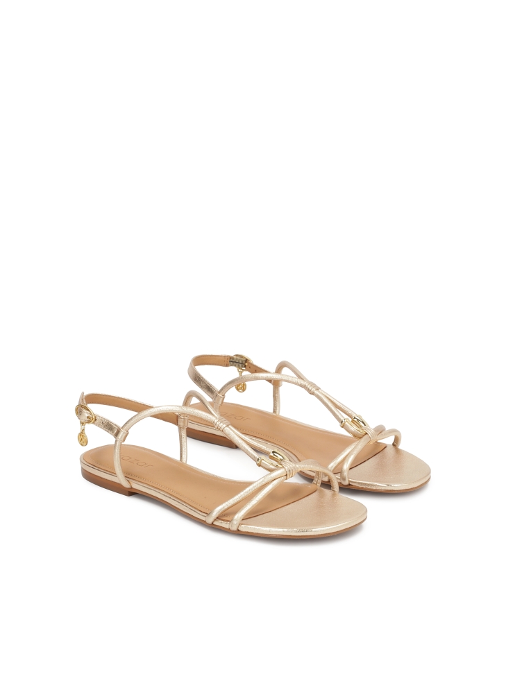 Pohodlné zlaté sandály s kovovým zdobením GERI