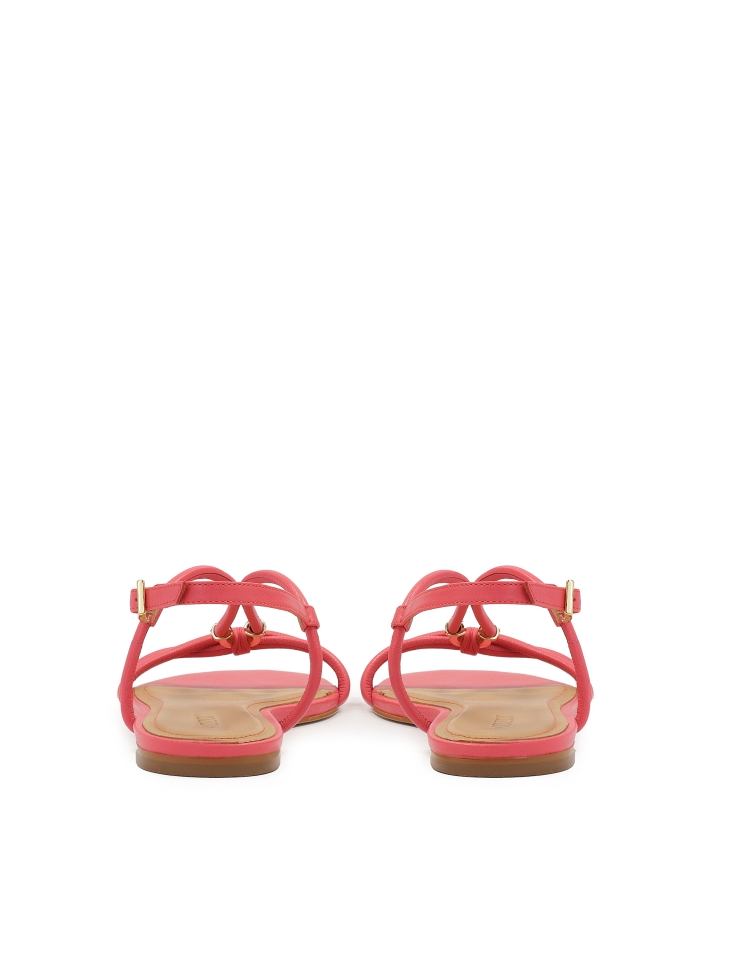 Růžové ploché sandály s kovovým zdobením GERI