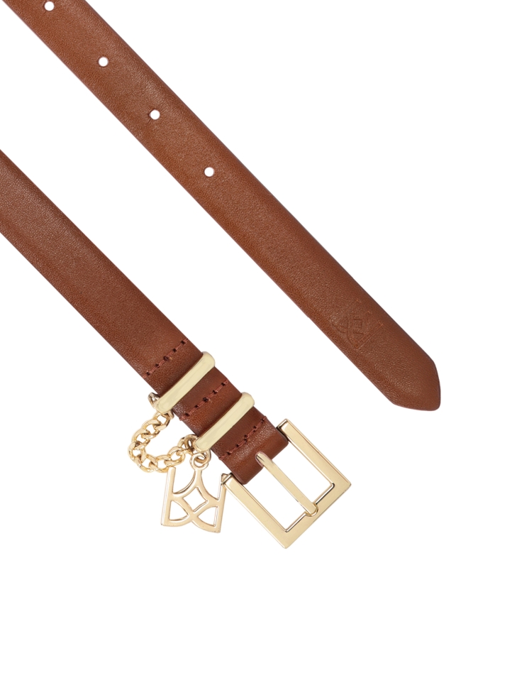 Elegantní hnědý pásek s kovovými detaily  CARROLL