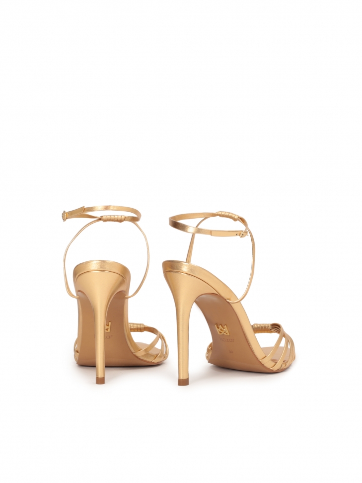 Zlaté sandály se špičatým nosem IRINA