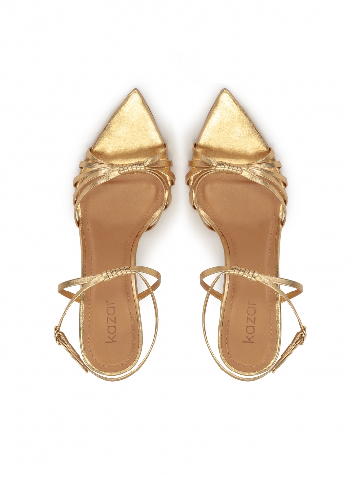 Zlaté sandály se špičatým nosem IRINA