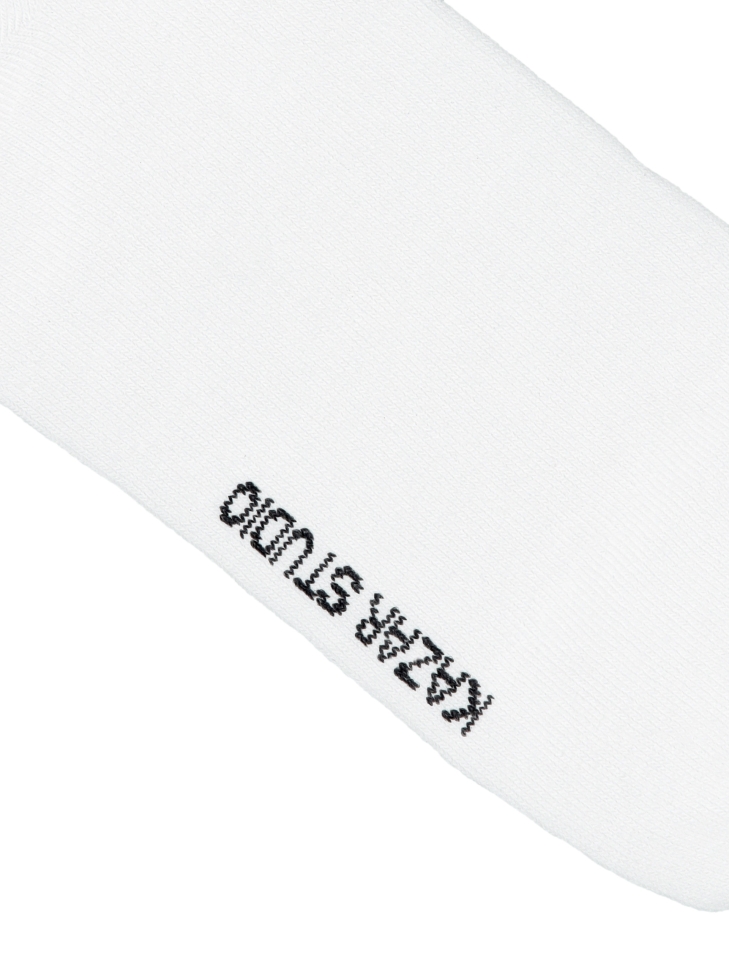 Bílé ponožky s žebrováním a logem KAI