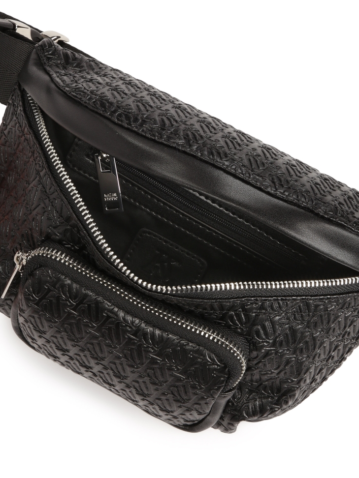 Kožená taška na opasek s kapsou na přední straně NOEL