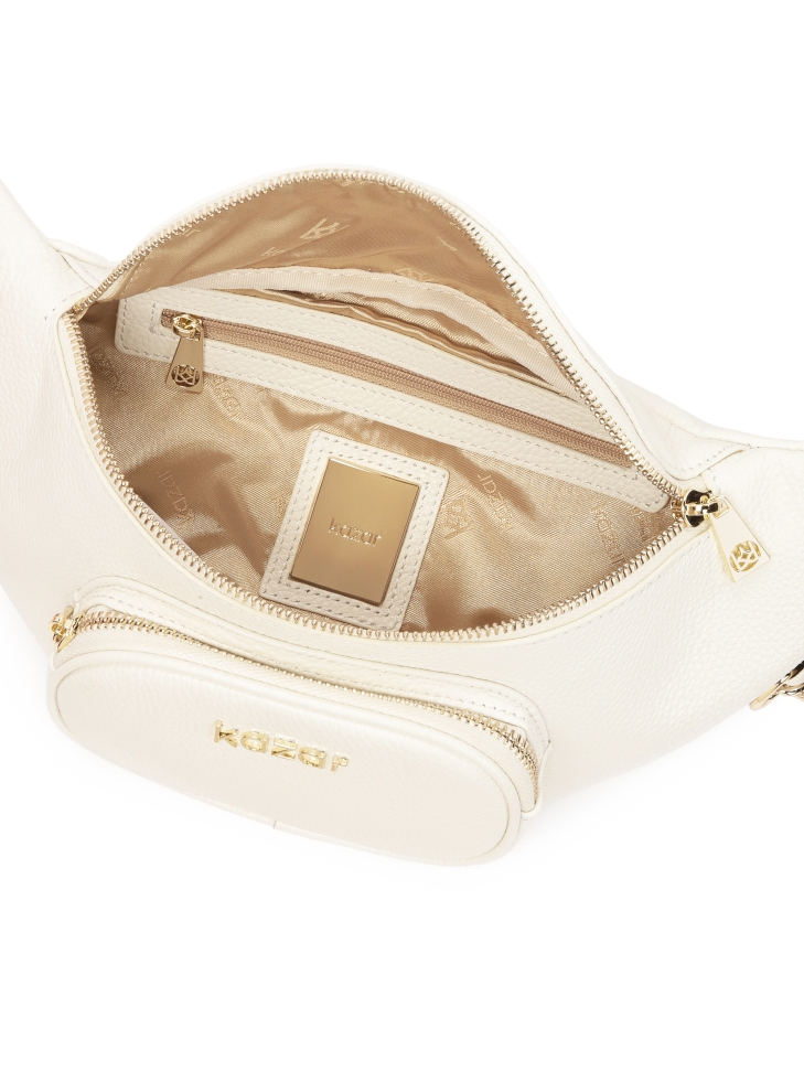 Kožená taška na opasek v bílé barvě TEIDE