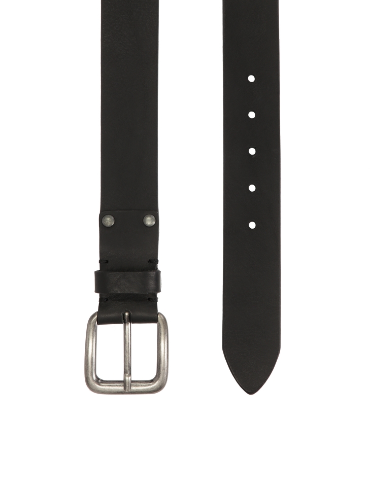 Černý pásek se stříbrnou sponou LONGITIS