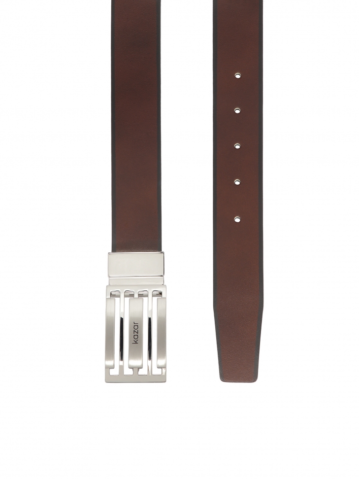 Kožený oboustranný opasek s velkou sponou NICOLLINO