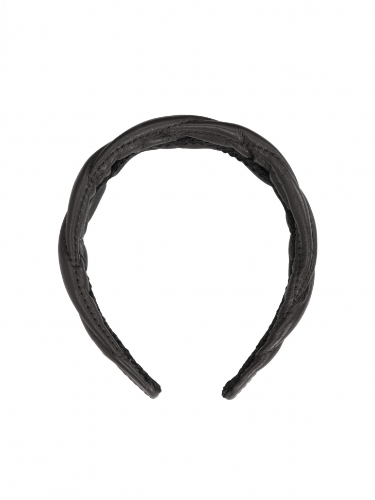 Černá kožená čelenka BURNETT