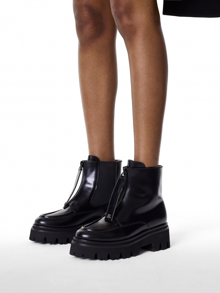 Černé boty s jednoduchým svrškem na zip KS LEILA