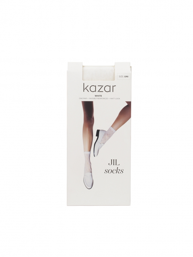 Tenké bílé vzorované ponožky JIL