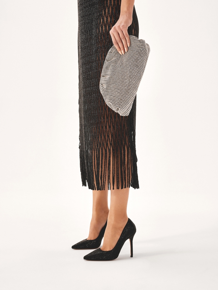 Stříbrná večerní kabelka se zirkony GLOW M