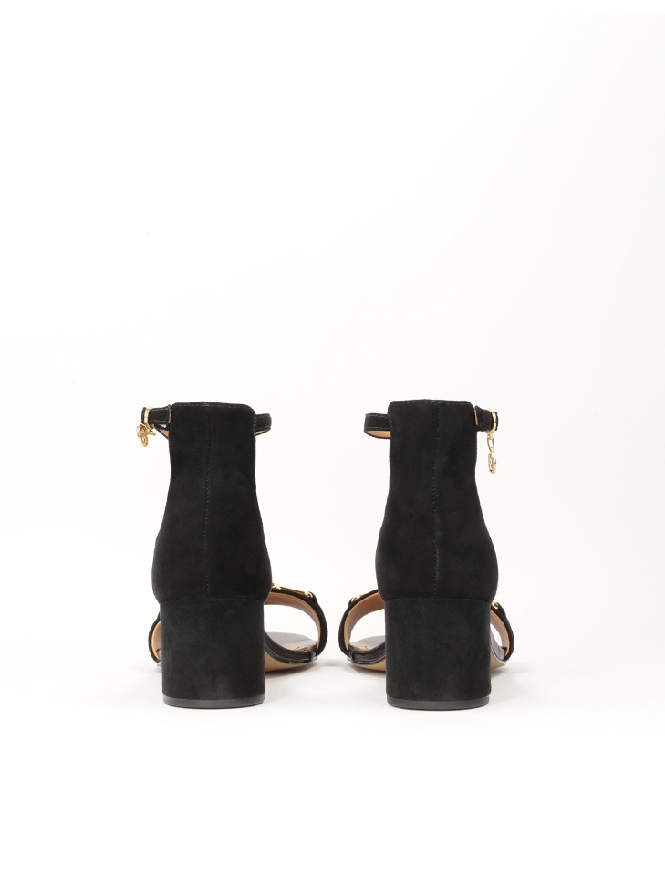 Semišové sandály s krytou patou a nízkým podpatkem TANZANY