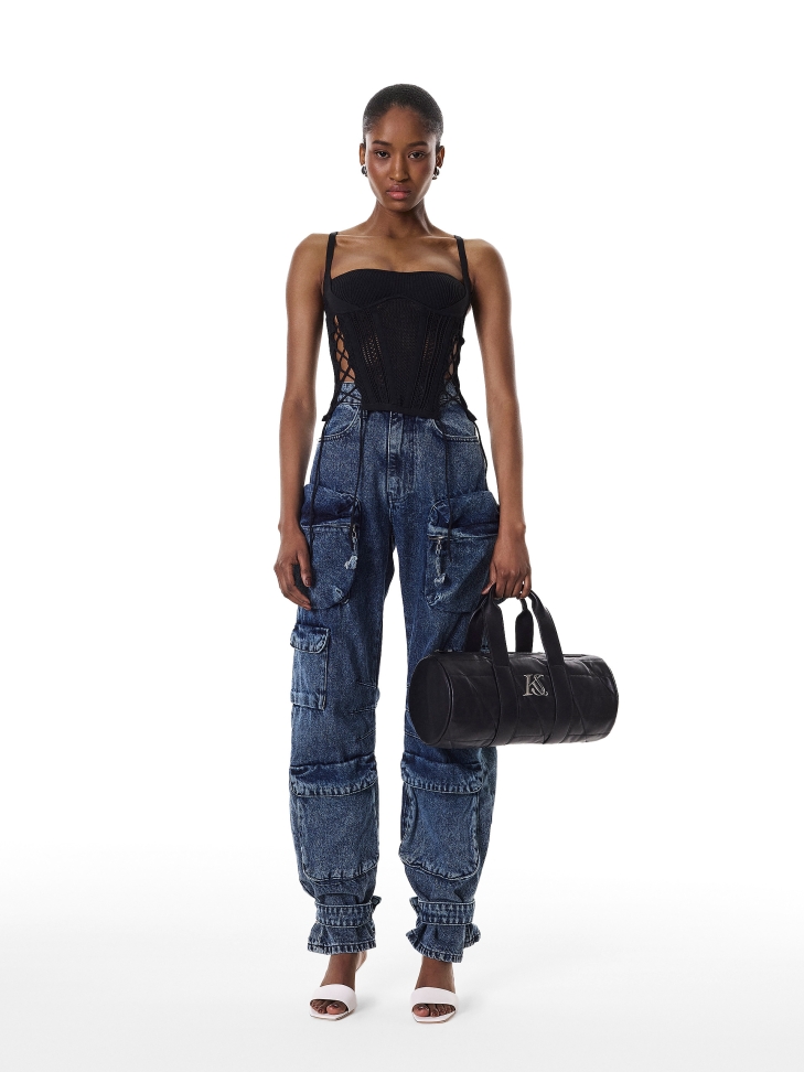 Bílé minimalistické pantofle s módním podpatkem ARUBA