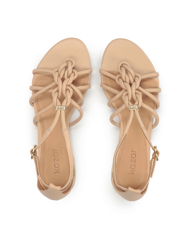 Béžové ploché žabkové sandály MADDIE
