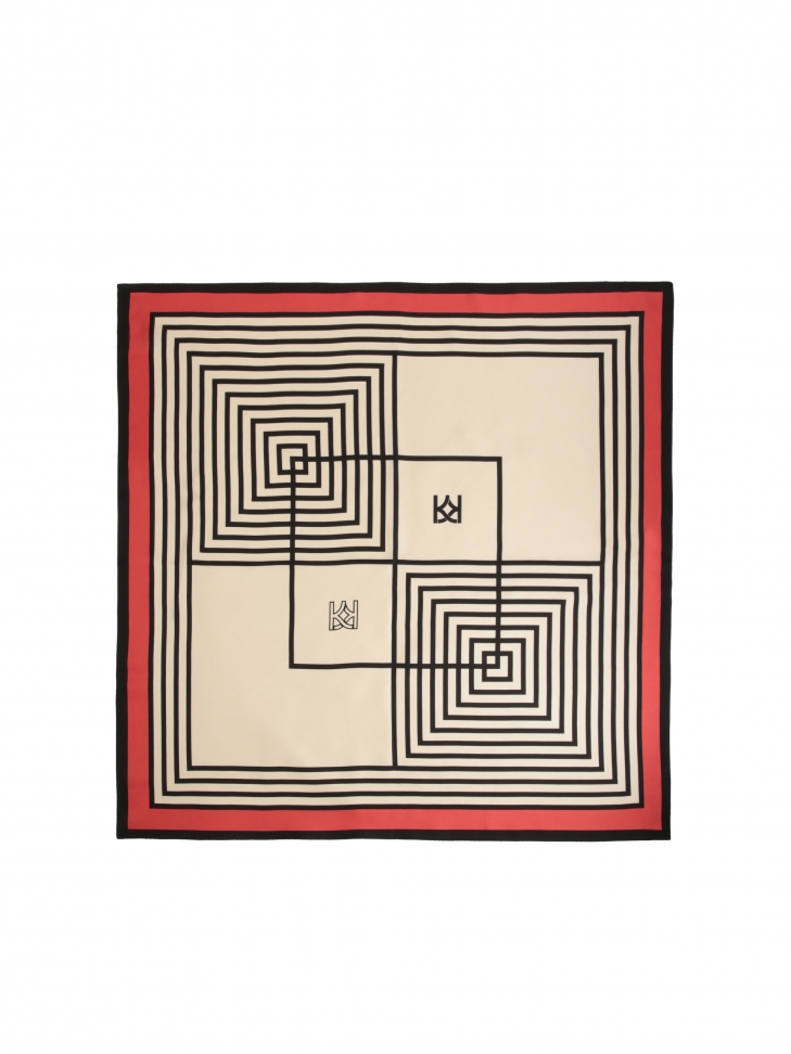 Vzorovaná hedvábná šála HAMLEY