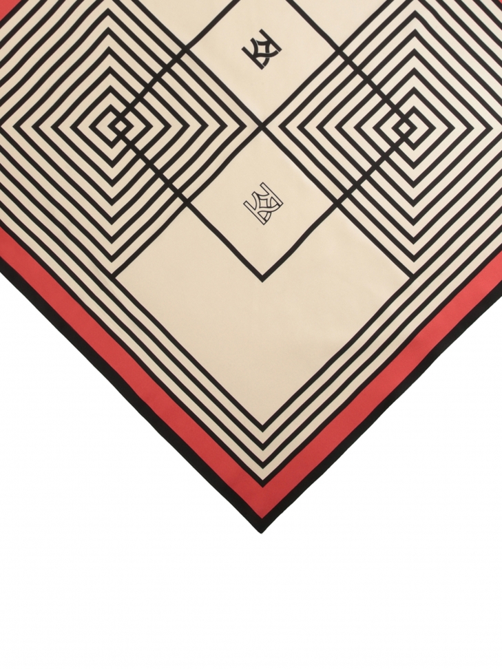 Vzorovaná hedvábná šála HAMLEY