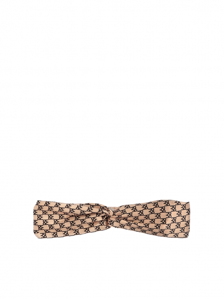 Béžová hedvábná saténová čelenka GENEVA