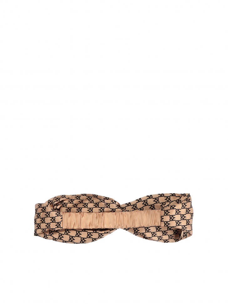 Béžová hedvábná saténová čelenka GENEVA