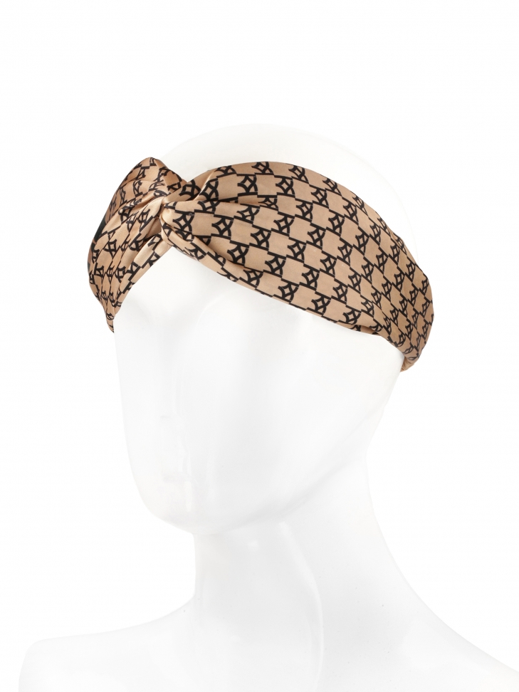 Béžová hedvábná saténová čelenka GENEVA