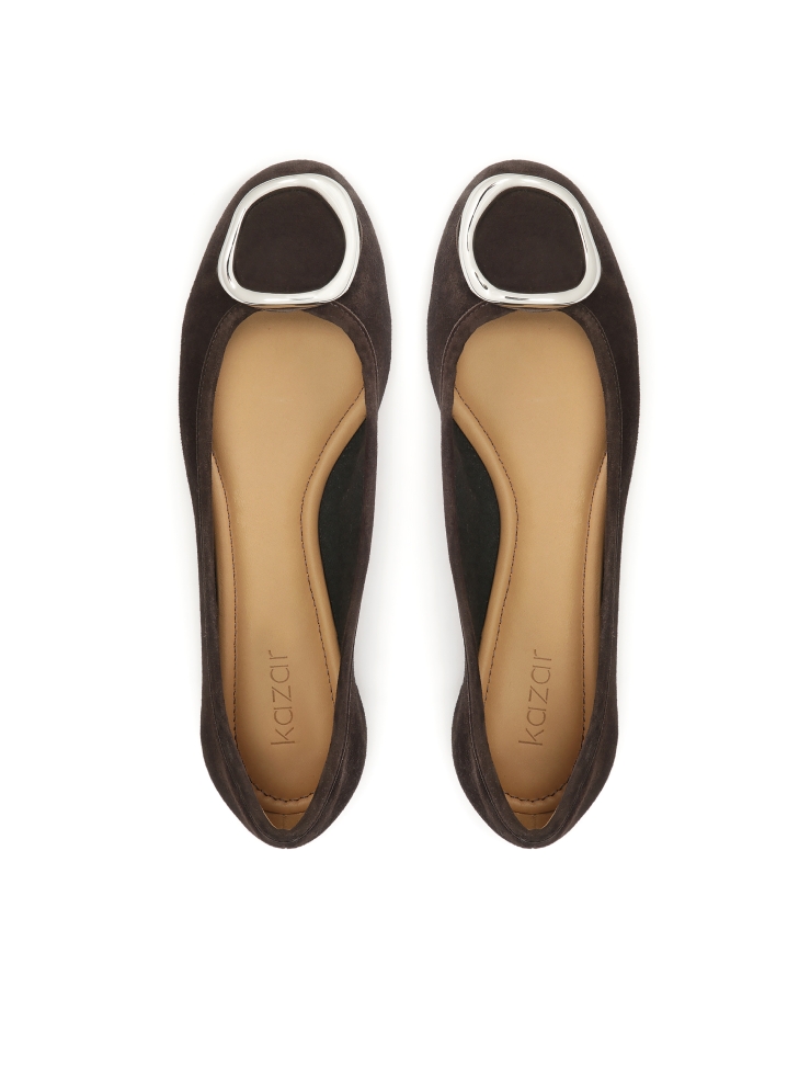 Hnědé semišové baleríny SEVILLA