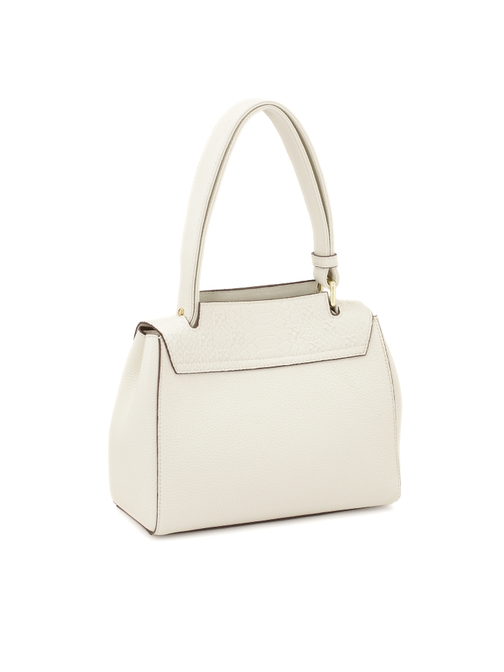 Bílá kabelka s klopou s reliéfním vzorem  VENUS S