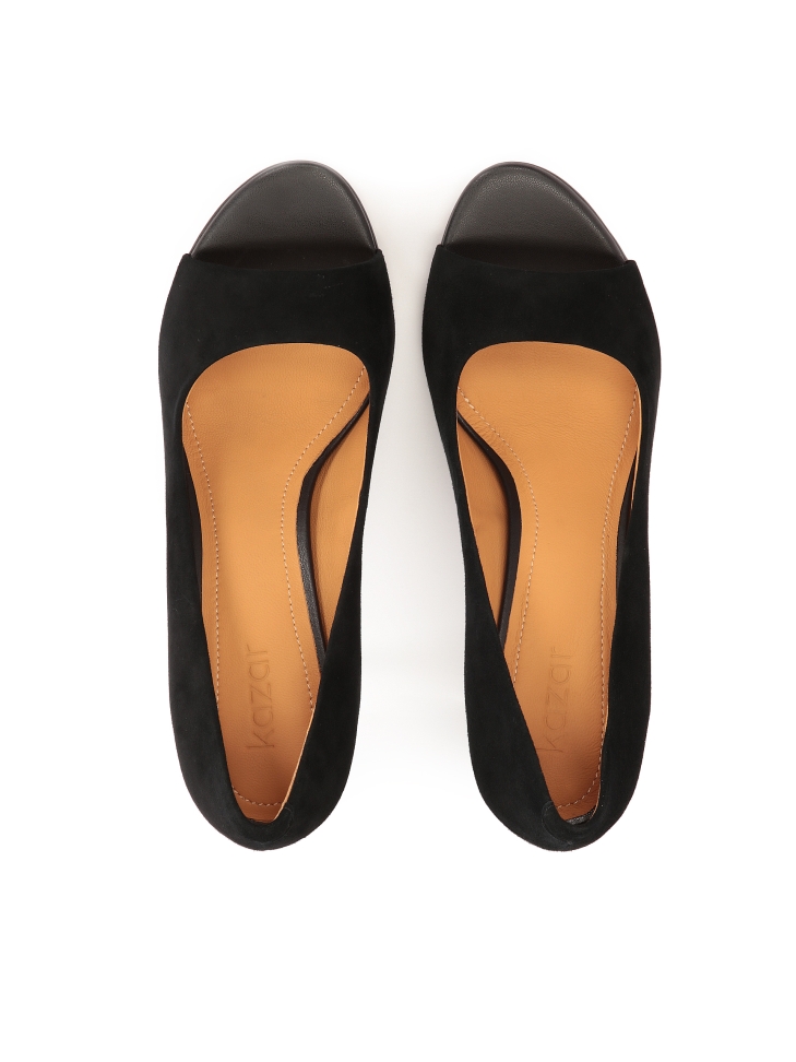 Semišové lodičky s vykrojeným svrškem AUDE