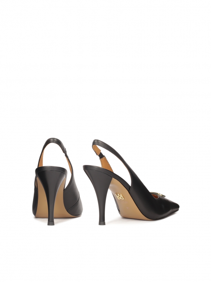 Černé lodičky s tenkým hranatým nosem  ROSITA