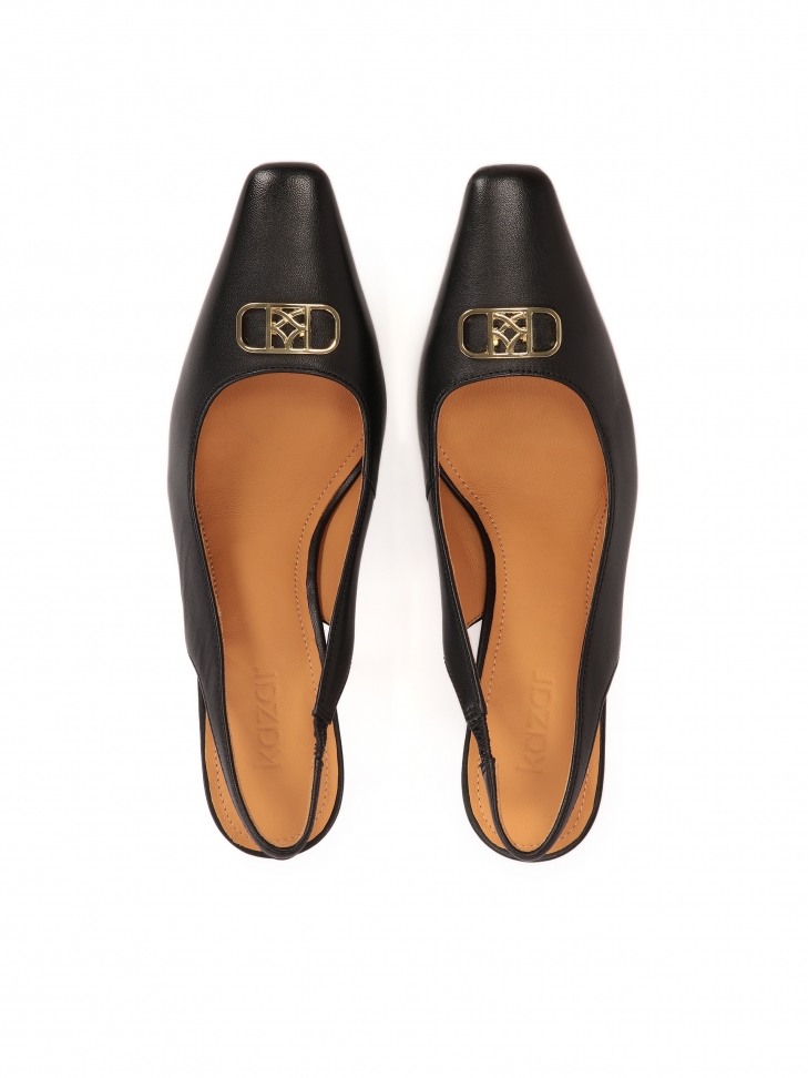 Černé lodičky s tenkým hranatým nosem  ROSITA