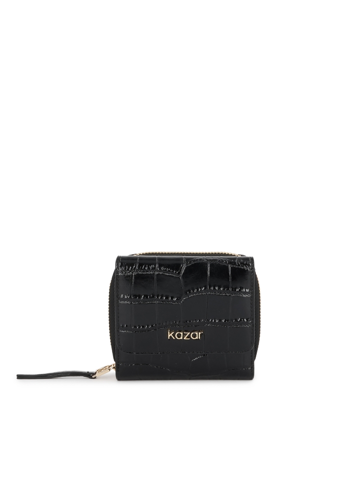 Dámská peněženka z embosované kůže v černé barvě AMALA