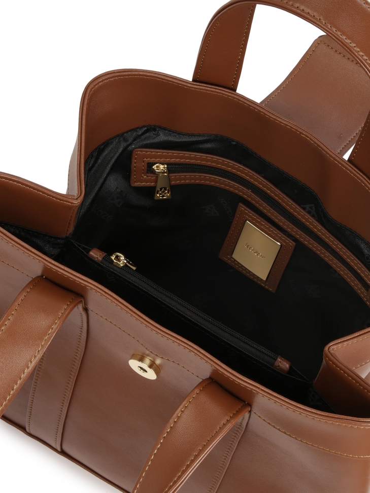 Hnědá kabelka s elegantním zapínáním WILLOW