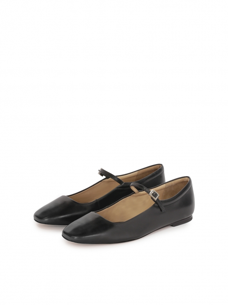 Černé baleríny s hranatým nosem KS ROSINE