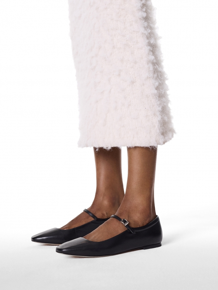 Černé baleríny s hranatým nosem KS ROSINE