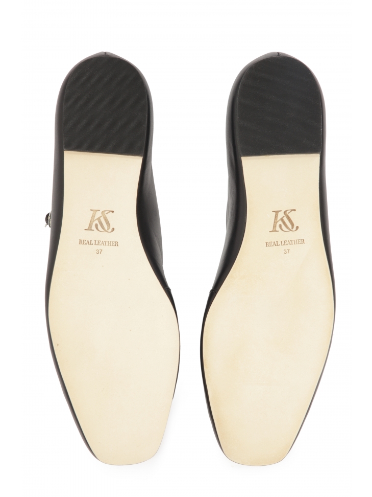 Černé baleríny s hranatým nosem KS ROSINE