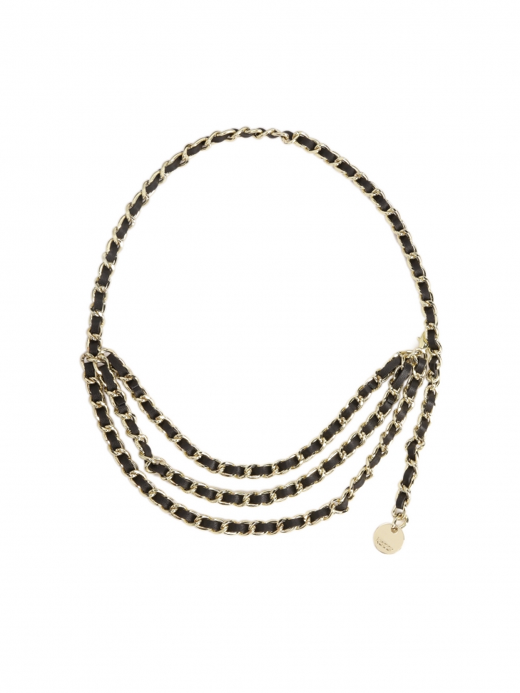 Ozdobný pásek z kůže a kovu COLLINE