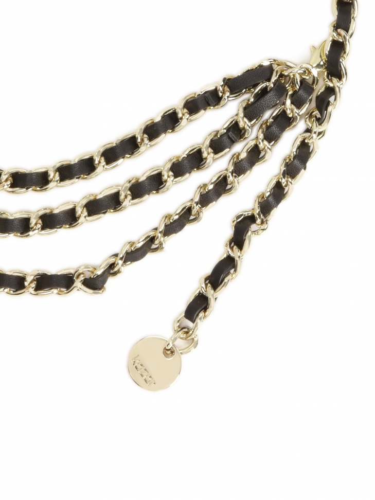 Ozdobný pásek z kůže a kovu COLLINE