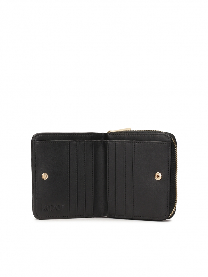 Malá prošívaná kožená peněženka se skládacími klopami  AMALA