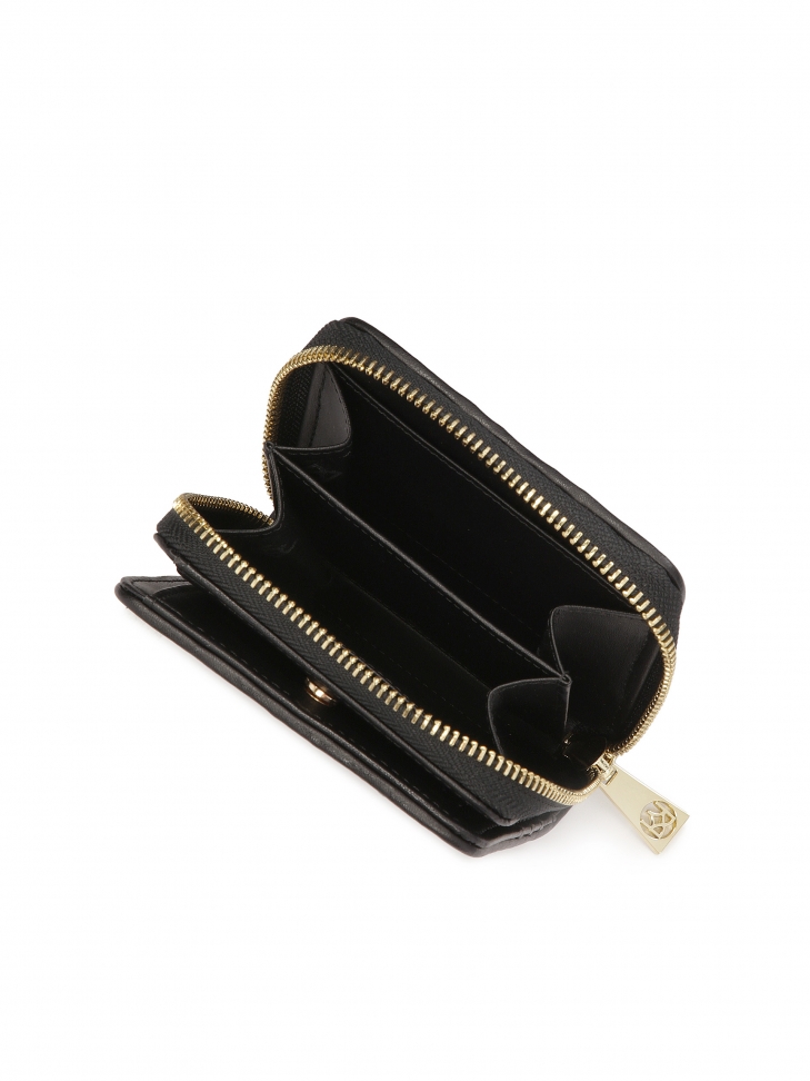 Malá prošívaná kožená peněženka se skládacími klopami  AMALA