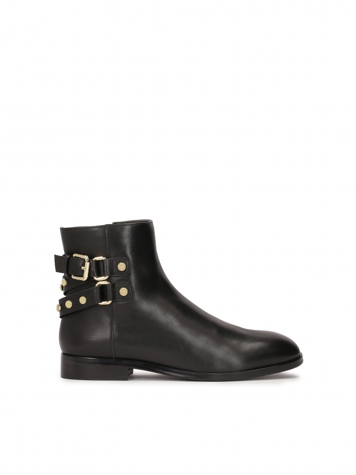 Černé boty s kamínky na ploché podrážce  SARINA