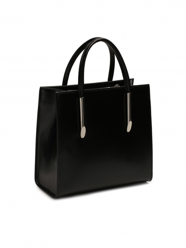 Černá kabelka s kroužkem na klíče zdobená stříbrnými kamínky LEXIE