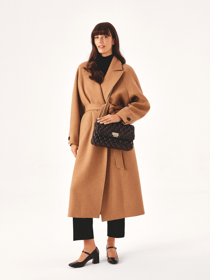 Měkká prošívaná kabelka v hnědé barvě HALLIE