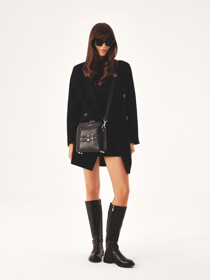 Malá černá kabelka s bipolárním zipem CARIN