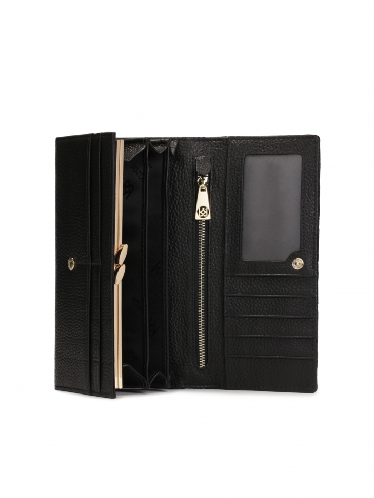 Elegantní černá peněženka s prošíváním a zlatými kamínky JOLENE