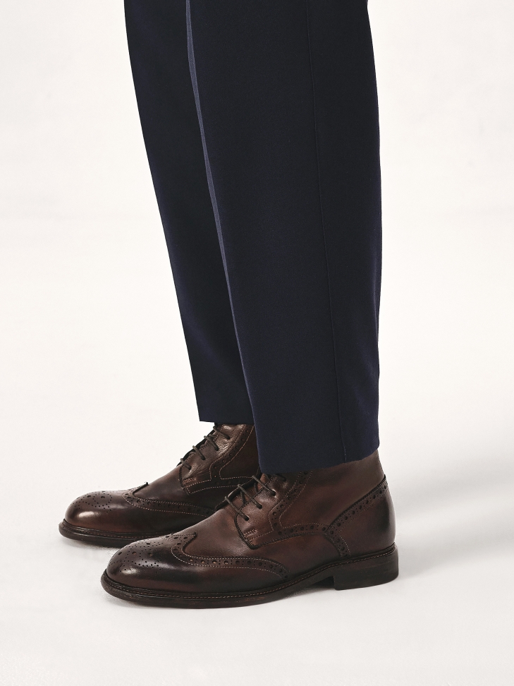 Šněrovací boty s koženou podrážkou GRANTES