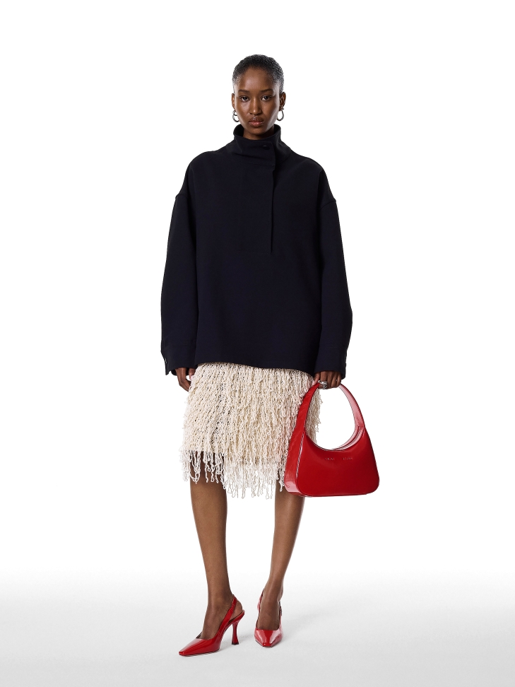 Červené lodičky na podpatku s šálkou KS DIANE