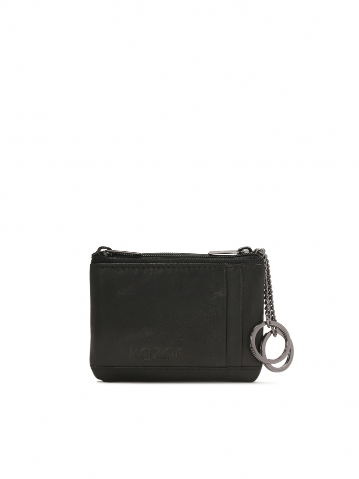 Černé kožené pouzdro na klíče DOMICYAN